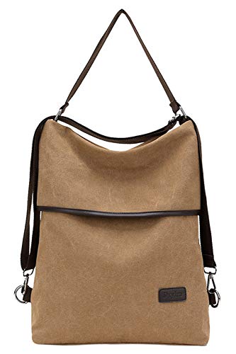 YOSICIL Damen Rucksacktasche Cityrucksack Retro Freitag Rucksack Damenrucksack Elegant Stoffrucksack Kurierrucksack Lässig Canvas Hobotasche Handtasche Schulterrucksack von YOSICIL