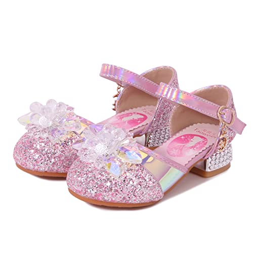 YOSICIL ELSA Schuhe Mädchen Prinzessin Schuhe Kinder Schmetterling Schuhe Flache Ballerina mit Pailletten Partei Festliche Schuhe Fasching Karneval Halloween Weihnachtstag Party Schuhe von YOSICIL
