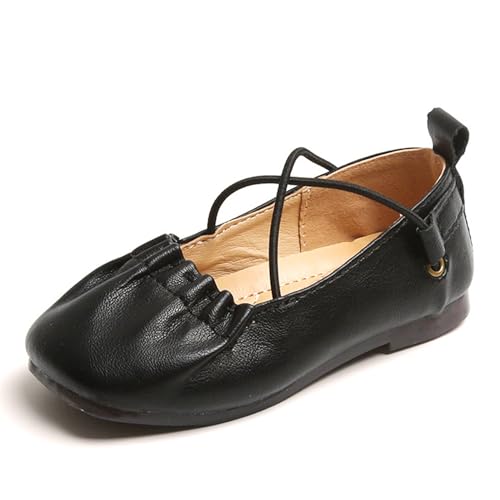 YOSICIL Elegante Prinzessinnenschuhe Mädchen Lederschuhe Kleinkind Mary Jane Schuhe Ballerina Shoes für Kindergarten Geburtstag Partys Halloween Karneval Schulschuhe Verkleidung, Schwarz, 24 von YOSICIL