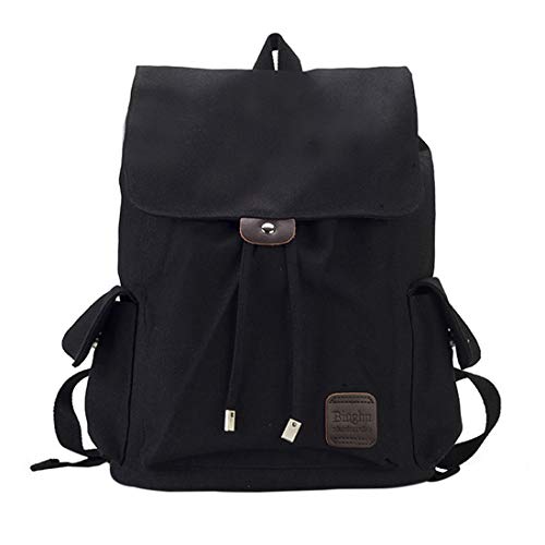 YOSICIL Leinwand Rucksack Damen Canvas Backpack Reiserucksack Schulrucksack Daypack Segeltuch Tagesrucksack für Alltag Freizeit Uni Campus von YOSICIL