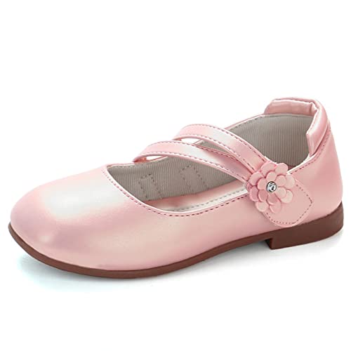 YOSICIL Mary Jane Schuhe Sandalen Prinzessinnenschuhe Mädchen Kinder Casual Uniformschuhe Lederschuhe Hochzeit Festliche Kinderschuhe Freizeit Geschenk Geburtstag Weihnachten Halloween, Rosa, 35 von YOSICIL