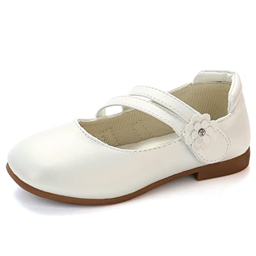 YOSICIL Mary Jane Schuhe Sandalen Prinzessinnenschuhe Mädchen Kinder Casual Uniformschuhe Lederschuhe Hochzeit Festliche Kinderschuhe Freizeit Geschenk Geburtstag Weihnachten Halloween, Weiß, 26 von YOSICIL