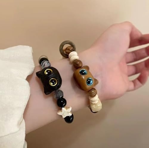 YOSKAEDI Armband Armbänder Perlenarmband 2-teiliges Set mit Katzendesign - Handgefertigte Kunststoffperlen für tierliebe Frauen & Schülerinnen - Stylischer Alltagslook oder Geschenk YOSKAEDI Armband Armbänder Perlenarmband 2-teiliges Set mit Katzendesign - Handgefertigte Kunststoffperlen für tierliebe Frauen & Schülerinnen - Stylischer Alltagslook oder Geschenk von YOSKAEDI