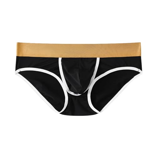 YOSUWOAI Atmungsaktive Unterwäsche für Herren EIS Seide Briefs Niedrige Taille Kugel Trennung Hodensack Unterstützung Höschen Dünne Slip Separate Ausbuchtung Jockstrap von YOSUWOAI