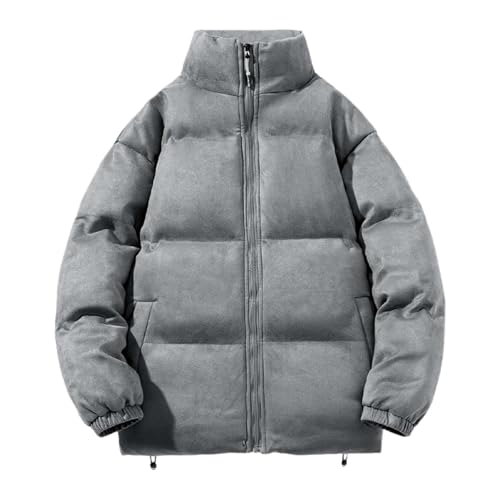 YOSUWOAI Daunenjacke Herren Bequeme Winterjacke Einfarbige Steppjacke Sportliche Freizeitjacke Warm Outdoorjacke Stehkragen Softshelljacke Fleece Übergangsjacke Casual Puffer Jacket von YOSUWOAI