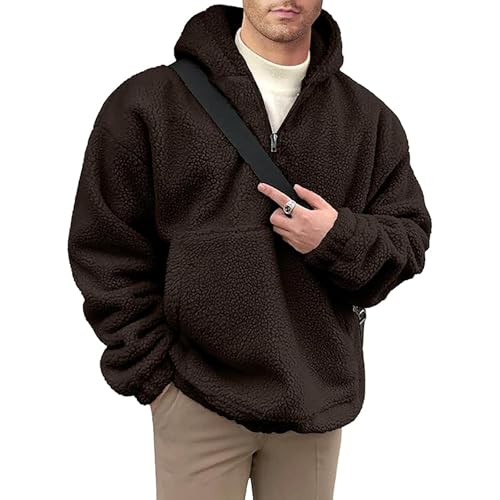 YOSUWOAI Fleecejacke Herren Teddy Fleece Sweatjacke Bequem Weich Flanelljacke Oversize Loose Hoodie Winter Dicke Plüsch Pullover mit Kapuze Outdoor Sport Warm Kapuzenpulli mit Reißverschlüsse YOSUWOAI Fleecejacke Herren Teddy Fleece Sweatjacke Bequem Weich Flanelljacke Oversize Loose Hoodie Winter Dicke Plüsch Pullover mit Kapuze Outdoor Sport Warm Kapuzenpulli mit Reißverschlüsse von YOSUWOAI