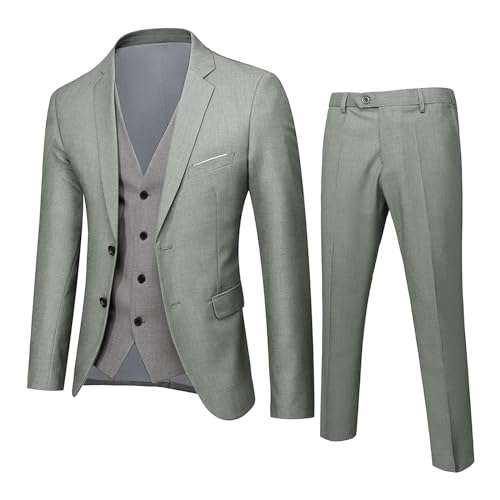 YOSUWOAI Herren Anzug Slim Fit 3 Teilig Anzüge für Hochzeit Business Herrenanzug Klassische Sakkos Anzughosen und Weste Komplett Regular Fit Smoking Anzug Formal Festliche Hochzeitsanzug von YOSUWOAI