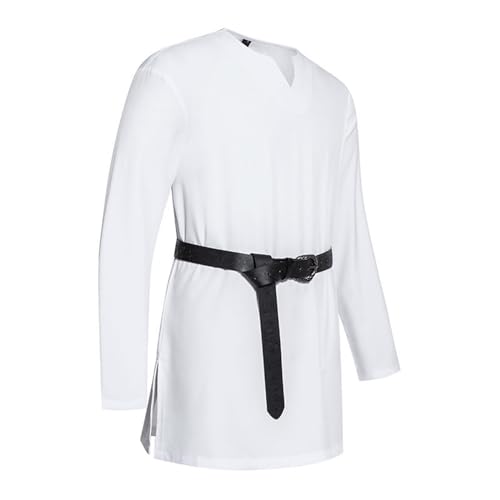 YOSUWOAI Herren Mittelalter Tunika Renaissance Wikinger Hemd Viking Kleidung Für Halloween Karneval Freizeitkleid mit V-Ausschnitt Renaissance Ritter T-Shirt Piraten LARP Cosplay Kostüm von YOSUWOAI