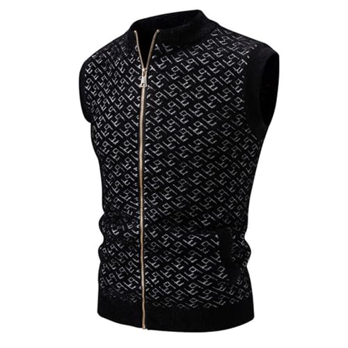 YOSUWOAI Herren Strickweste Ohne Ärmel Strickjacke Cardigan Feinstrick Pullover mit Reißverschluss Ärmellose Pullunder Weste Outdoor Freizeit Strick Weste Bequem Weich Knitted Weste von YOSUWOAI