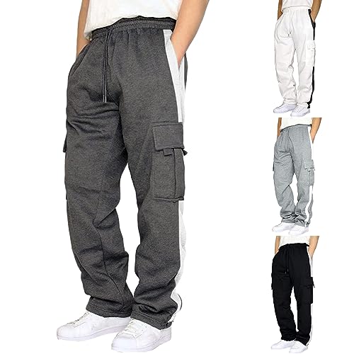 YOSUWOAI Jogginghose Herren Komfortable und Warme Trainingshose Sportlich Fleece Hosen mit Taschen Männer Casual Sporthose mit Kordelzug Basics Sweathose Elastischer Bund Fitnesshosen von YOSUWOAI