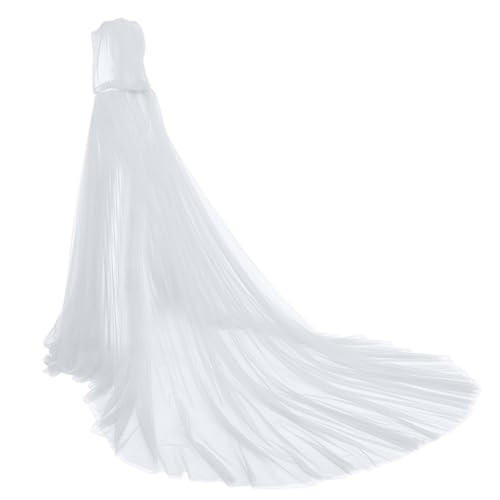 YOSUWOAI Mittelalter Umhang Damen Retro Kapuzenumhang Lang Tüll Umhang mit Kapuzen Halloween Horror Vintage Mesh Kapuzen Tüll Cape Festliches Outfit Weicher Langer Cape von YOSUWOAI