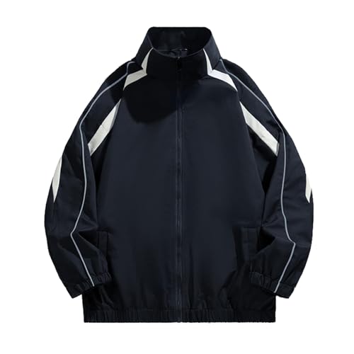 YOSUWOAI Puffer Jacket Herren Farbblock Winterjacke Stehkragen Arbeitsjacke Winddicht Windbreaker Outdoor Fahrradjacke Bequem Laufjacke Warm Windjacke Y2K Teenager Loose Fit Collegejacke von YOSUWOAI