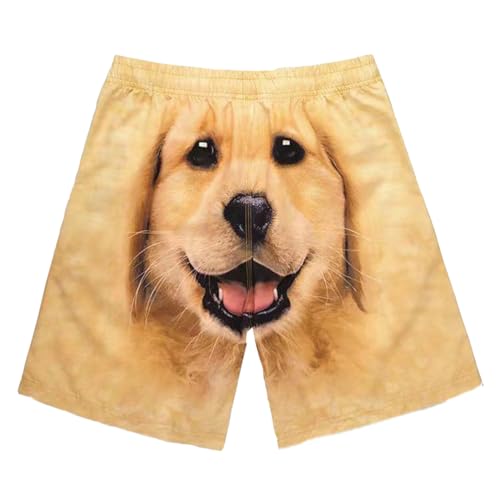 YOSUWOAI Shorts with Dog Face on Butt Herren Cartoon Dog Short Loose Fit Summer Beachshorts Schnelltrocknend Schwimmhose Leichte Boardshorts Hawaii Sommershorts Atmungsaktiv Sportshorts von YOSUWOAI