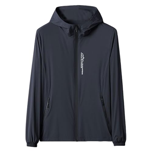YOSUWOAI UV Shirt Herren Langarm UPF 50+ Sonnenschutz Funktionsjacke Sommer Schnelltrocknend Kapuzenjacke Leichte Atmungsaktiv Outdoorjacke Dünne Sportjacke Sonnenschutz Kleidung von YOSUWOAI