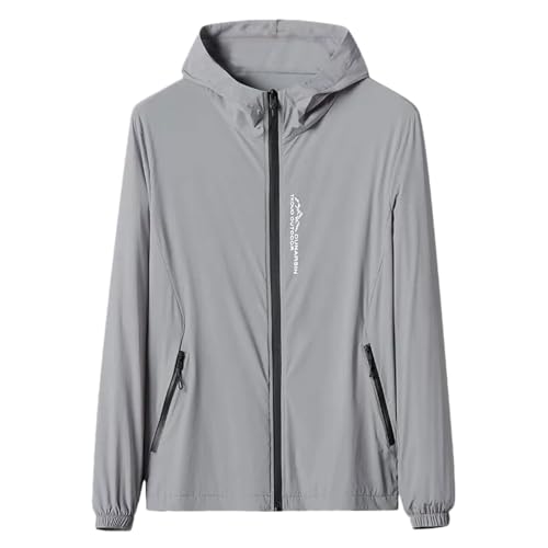 YOSUWOAI UV Shirt Herren Langarm UPF 50+ Sonnenschutz Funktionsjacke Sommer Schnelltrocknend Kapuzenjacke Leichte Atmungsaktiv Outdoorjacke Dünne Sportjacke Sonnenschutz Kleidung von YOSUWOAI