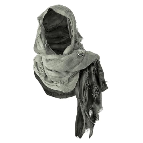 YOSUWOAI Viking Cowl Scarf Wrap Dune Wasteland Hooded Shawl Mittelalterliche Ritter Renaissance Retro Halstuch Pirat Costume Cape Rogue Medieval Cloak Gothic Tuch von YOSUWOAI