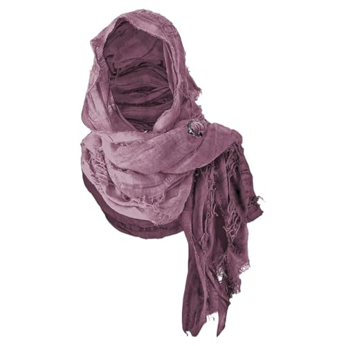 YOSUWOAI Viking Cowl Scarf Wrap Dune Wasteland Hooded Shawl Mittelalterliche Ritter Renaissance Retro Halstuch Pirat Costume Cape Rogue Medieval Cloak Gothic Tuch von YOSUWOAI