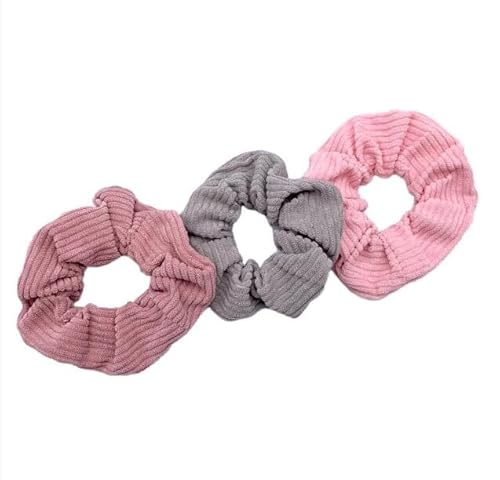 YOTFUEL Haargummis, weich, elastisch, Pferdeschwanzhalter für Damen, Mädchen mit dickem oder dünnem Haar (Hellrosa & Rosa & Grau) von YOTFUEL