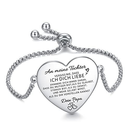YOTHIWAD An Meine Tochter Armband, Inspirierend Armband mit Gravur für Tochter, Personalisierte Geschenke an Tochter von Papa Mama Graduierung Geburtstagsgeschenk für Tochter von YOTHIWAD