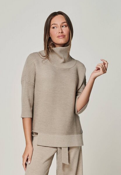 YOU LOOK PERFECT 100% Merino asymmetrischer Rollkragen-Strickpullover "Bailey" von YOU LOOK PERFECT