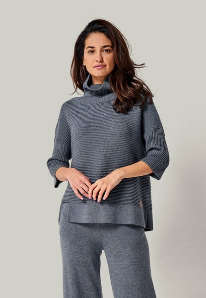 YOU LOOK PERFECT 100% Merino asymmetrischer Rollkragen-Strickpullover "Bailey" von YOU LOOK PERFECT