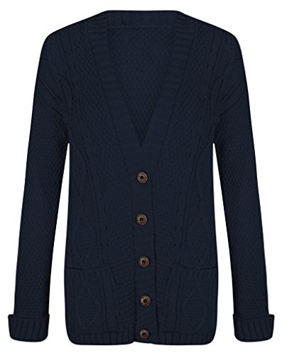 YOU PLUS Damen Strickjacke Gr. 36, navy von YOU PLUS