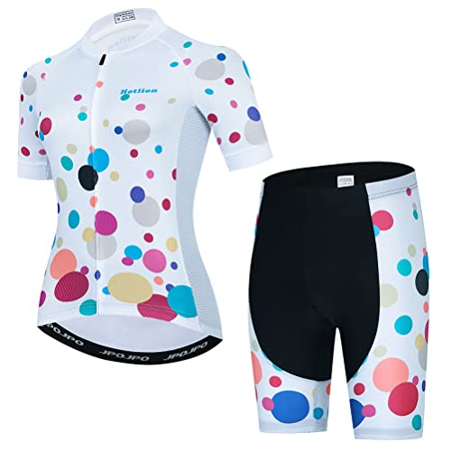 Damen-Fahrradtrikot-Set, Sommer-Kurzarm, Mountainbike-Shirt und Shorts, Set für MTB-Anzug, Fahrradbekleidung, T2013-1, XS von YOUALSO