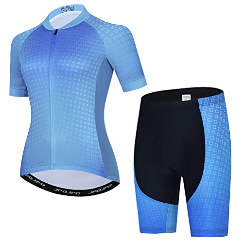 Damen-Fahrradtrikot-Set, Sommer-Kurzarm, Mountainbike-Shirt und Shorts, Set für MTB-Anzug, Fahrradbekleidung, T2016-1, XS von YOUALSO