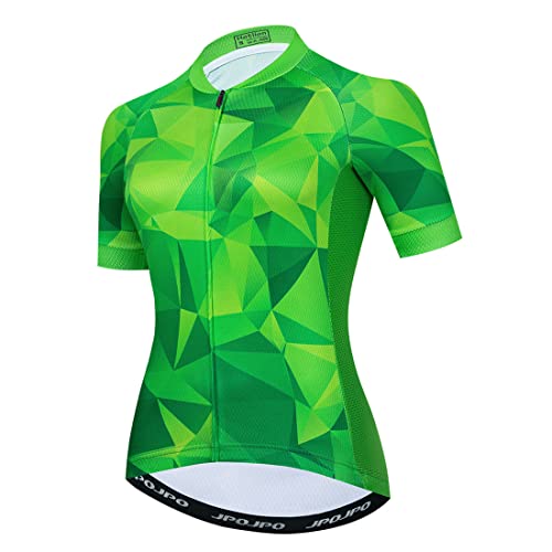 Damen Radtrikot Kurzarm Mountainbike Shirt für Damen Fahrrad Kleidung Radfahren Tops S-3XL, T2002, Mittel von YOUALSO