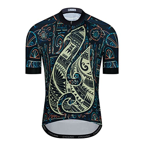 Herren-Radtrikot für den Sommer, cooles Mountainbike-Shirt, MTB-Kleidung, Biking-Ausrüstung für Rennrad, BMX, Fahrrad, S-5XL, 2HT13, L von YOUALSO