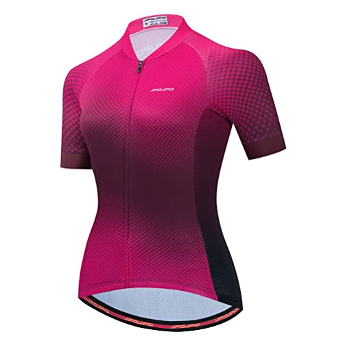 Radtrikot für Damen, kurzärmelig, Mountainbike-Shirt, Fahrradbekleidung, Oberteile, S-3XL, P2020, Mittel von YOUALSO