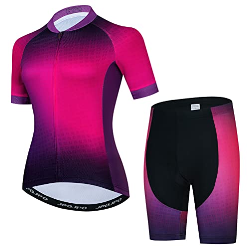 Radtrikots für Damen, Mountainbike-Kleidung, Damen-Fahrrad-Shirt, Biker-Top, Radfahrer-Bekleidung, S-3XL, T2005-1, L von YOUALSO