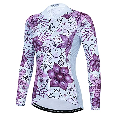 YOUALSO Radtrikot Damen Langarm, Fahrradtrikot Frauen Bequem und schnell trocknend S-3xL von YOUALSO
