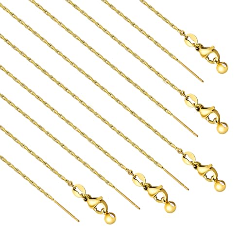 YOUBEIYEE 10 Stück vergoldete Edelstahl-Halsketten, Großpackung, verstellbare dünne Kette für Schmuckherstellung von YOUBEIYEE