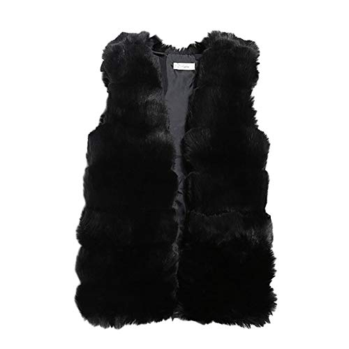 YOUCAI Damen Faux Pelz Weste Jacke Kunstfur Warm Winterjacke Kurz Felljacke Ärmellos Winterjacke Mäntel Tops,Einheitsgröße,Schwarz von YOUCAI