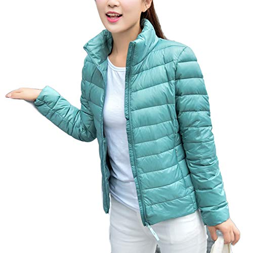 YOUCAI Damen Jacke Steppjacke Übergangsjacke Leichte Daunenjacke Winterjacke Mantel Gesteppt Pufferjacke,Pink Blau,XXL von YOUCAI