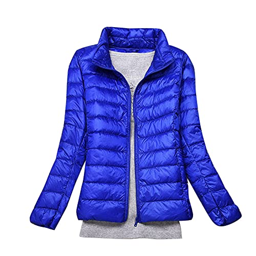 YOUCAI Damen Übergangsjacke Leichte Jacke Steppjacke Daunenjacke Dünne Jacke Steppjacke Daunen Winterjacke,Königsblau,XS von YOUCAI