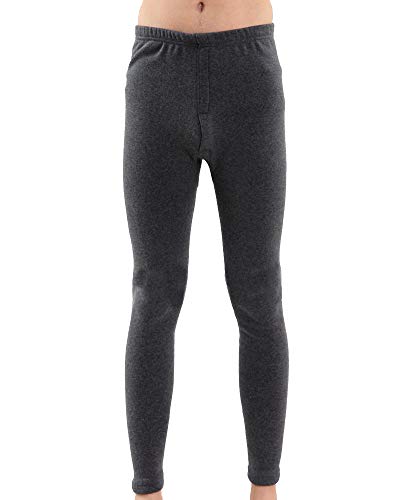 YOUCAI Herren Einfarbige Thermo-Unterwäsche-Hose Winter verdicken Fleece gefüttert Unterwäsche Leggings Funktionsunterhose mit Innenfleece Plus Size Dunkelgrau 6XL von YOUCAI