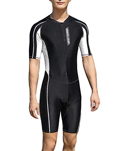 YOUCAI Herren Einteilig Trainings Badeanzug Kurzarm Rundhals Kontrast Surfanzug Badebekleidung Plus Size Bodysuit Shorty Neoprenanzug Schnelltrocknend Surfbekleidung Schwarz 5XL YOUCAI Herren Einteilig Trainings Badeanzug Kurzarm Rundhals Kontrast Surfanzug Badebekleidung Plus Size Bodysuit Shorty Neoprenanzug Schnelltrocknend Surfbekleidung Schwarz 5XL von YOUCAI