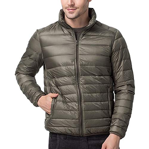 YOUCAI Herren Jacke Daunenjacke mit Stehkragen Winter Jacke Steppjacke Winterjacke Gefüttert Übergangsjacke,Armeegrün,XL von YOUCAI