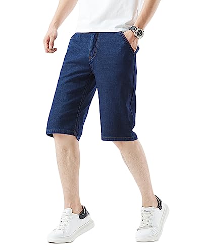 YOUCAI Herren Jeans Shorts Sommer Lässige Jeanshose Denim Shorts Stretch Jeanspants Freizeithose Slim Fit Shorts,Blau,52 von YOUCAI