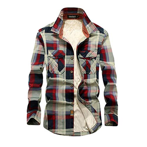 YOUCAI Herren Kariert Thermohemd Jacke Langarm Übergangsjacke Winter Warm Holzfällerhemd Outdoorjacke Flanellhemd Baumwolle Arbeitshemd,Rot2,M YOUCAI Herren Kariert Thermohemd Jacke Langarm Übergangsjacke Winter Warm Holzfällerhemd Outdoorjacke Flanellhemd Baumwolle Arbeitshemd,Rot2,M von YOUCAI