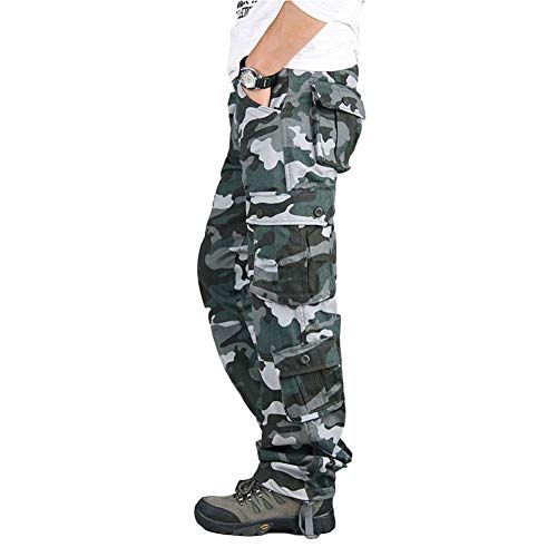 YOUCAI Herren Outdoor Tactical Hose Camo Trousers Baumwolle Cargo Hose Freizeithose mit Vielen Taschen für Wandern Camping Arbeitshose,Blaue Tarnung,32 YOUCAI Herren Outdoor Tactical Hose Camo Trousers Baumwolle Cargo Hose Freizeithose mit Vielen Taschen für Wandern Camping Arbeitshose,Blaue Tarnung,32 von YOUCAI