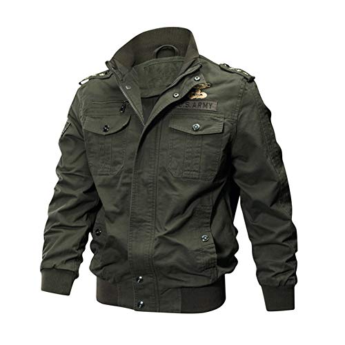 YOUCAI Herren Übergangsjacke Leicht Winter Jacke Herbstjacke Fliegerjacke Stehkragen Bomberjacke Baumwolle Cargo Jacke Männer Windbreaker Taschen Armee Jacke Feldjacke,Grün2, YOUCAI Herren Übergangsjacke Leicht Winter Jacke Herbstjacke Fliegerjacke Stehkragen Bomberjacke Baumwolle Cargo Jacke Männer Windbreaker Taschen Armee Jacke Feldjacke,Grün2, von YOUCAI