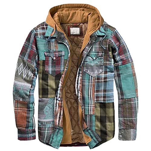 YOUCAI Herren Winterjacke Hemd Gefüttert Hemdjacke Thermo Karierts Freizeithemd Warme Holzfällerhemd Wattiert Jacke mit Kapuze Übergangsjacke,02,3XL YOUCAI Herren Winterjacke Hemd Gefüttert Hemdjacke Thermo Karierts Freizeithemd Warme Holzfällerhemd Wattiert Jacke mit Kapuze Übergangsjacke,02,3XL von YOUCAI