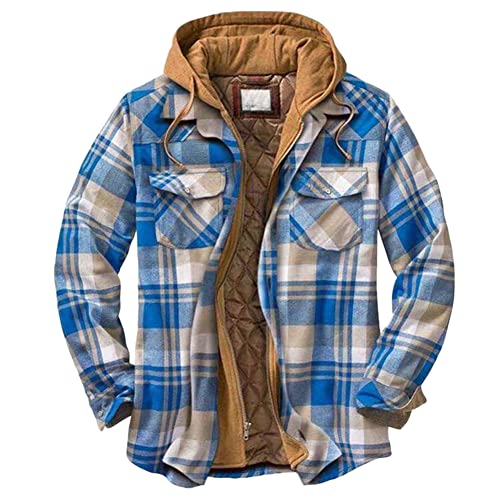 YOUCAI Herren Winterjacke Hemd Gefüttert Hemdjacke Thermo Karierts Freizeithemd Warme Holzfällerhemd Wattiert Jacke mit Kapuze Übergangsjacke,Blau2,XXL YOUCAI Herren Winterjacke Hemd Gefüttert Hemdjacke Thermo Karierts Freizeithemd Warme Holzfällerhemd Wattiert Jacke mit Kapuze Übergangsjacke,Blau2,XXL von YOUCAI