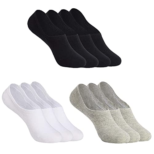 YOUCHAN Sneaker Socken Damen Herren Füßlinge 10 Paar Footies Unsichtbare Kurze No Show Socken Großes Silikonpad Anti Rutsch_Schwarz-Weiß-Grau_3538 von YOUCHAN