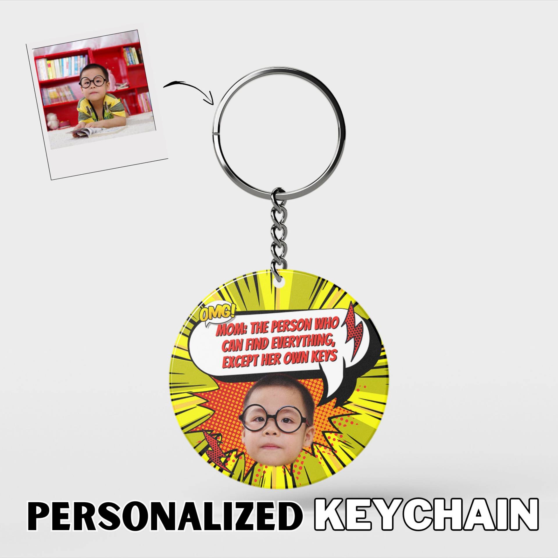 Personalisierter Comic Schlüsselanhänger Für Kinder Personalisierbar Mit Dem Foto Ihres Kindes Einen Einzigartigen Look Personalisierter Comic Schlüsselanhänger Für Kinder Personalisierbar Mit Dem Foto Ihres Kindes Einen Einzigartigen Look von YOUCUPSTORE