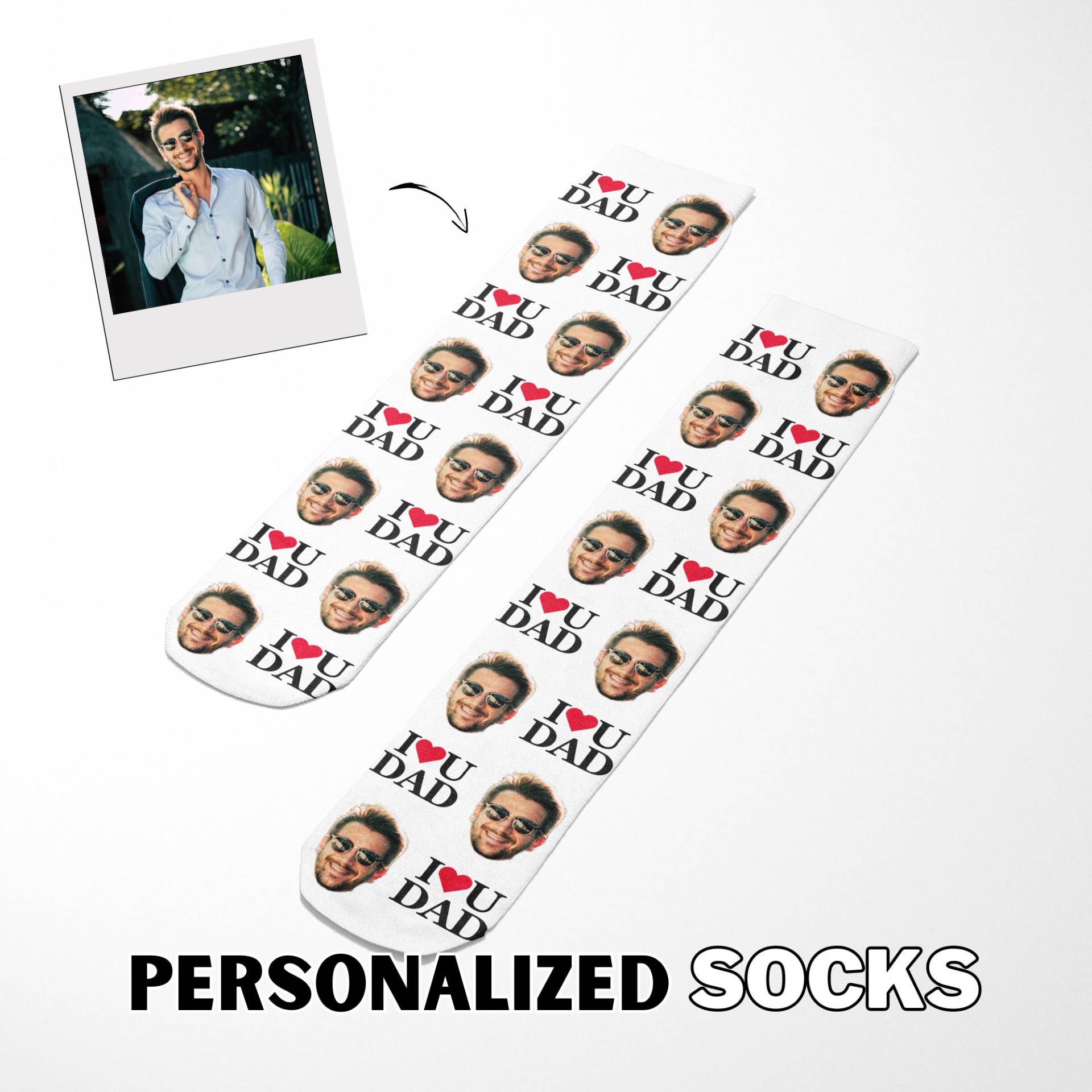 Warme Schritte, Warmes Herz Personalisierte Socken Mit Dem Foto Deines Vaters Und Der Aufschrift „Ich Liebe Dich, Papa" Sind Das Perfekte Warme Schritte, Warmes Herz Personalisierte Socken Mit Dem Foto Deines Vaters Und Der Aufschrift „Ich Liebe Dich, Papa" Sind Das Perfekte von YOUCUPSTORE