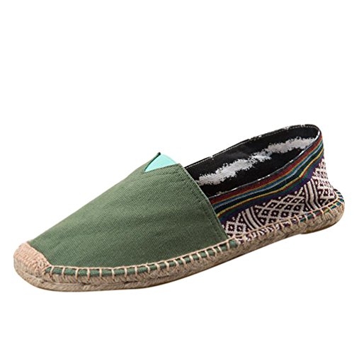 YOUJIA Unisex-Erwachsene Espadrilles Vintage Ethno Slip-On Pumps Halbschuhe Sommerschuhe (#2 Armee Grün, EU 38) von YOUJIA